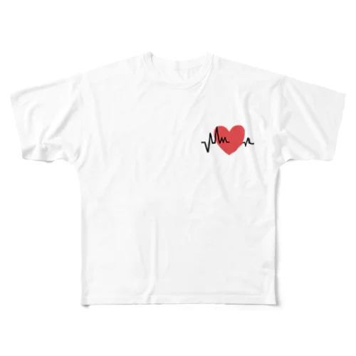 心電図 All-Over Print T-Shirt