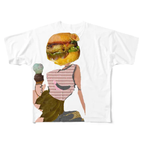 誘惑バーガール All-Over Print T-Shirt