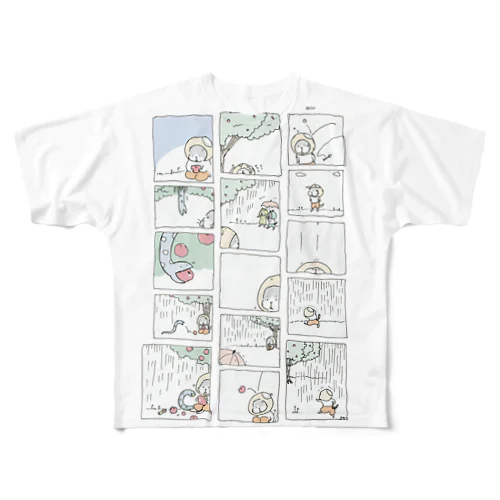 ねことへびのお話 フルグラフィックTシャツ