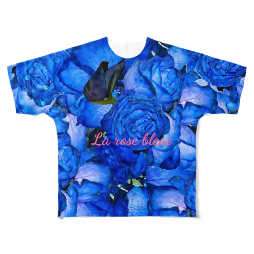 La rose bleue フルグラフィックTシャツ