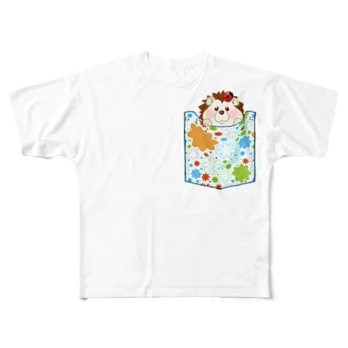  ぽっけ！　ハリネズミ All-Over Print T-Shirt