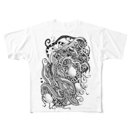 廻る蛇 All-Over Print T-Shirt