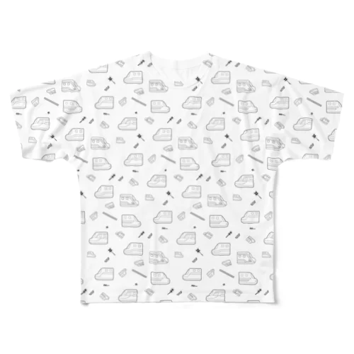 シロクロ新幹線 All-Over Print T-Shirt