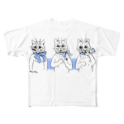 ルイス・ウェインの3匹のねこ All-Over Print T-Shirt