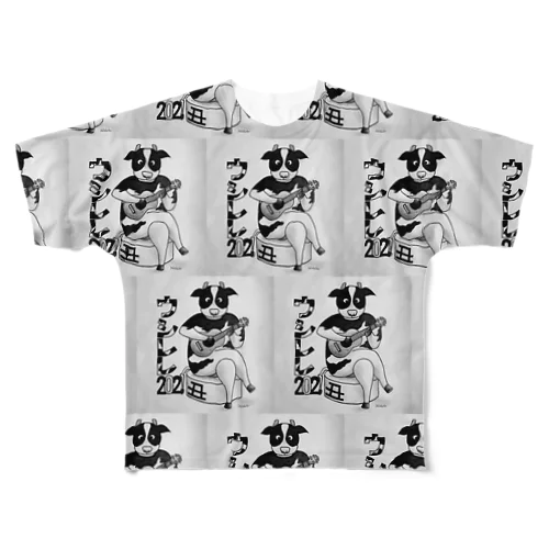 干支 ウシレレ All-Over Print T-Shirt