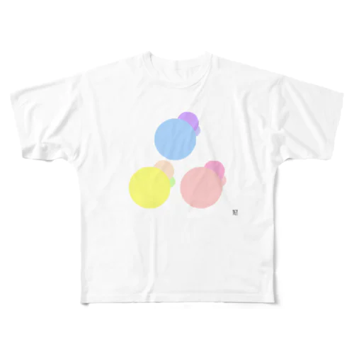 Pastel color dots 3 フルグラフィックTシャツ