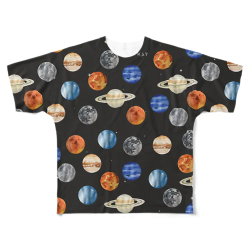 惑星　PLANET All-Over Print T-Shirt