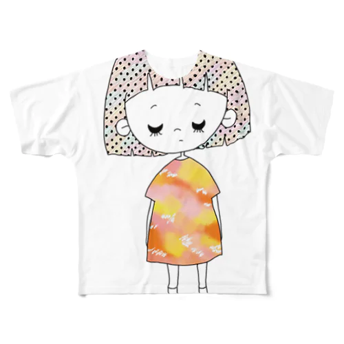 おかっぱちゃん Tシャツ- anaLOG deSIGN  All-Over Print T-Shirt