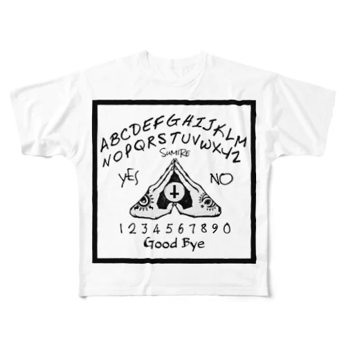 ウィジャボード　Ouija　白 All-Over Print T-Shirt