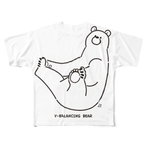 V字バランスするクマ(くろ) All-Over Print T-Shirt