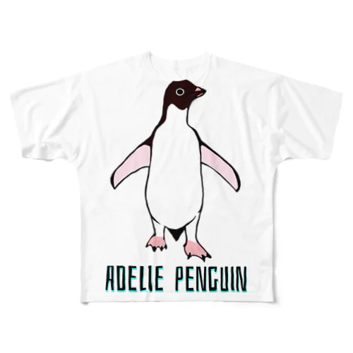 アデリーペンギン2号　英語バージョン フルグラフィックTシャツ