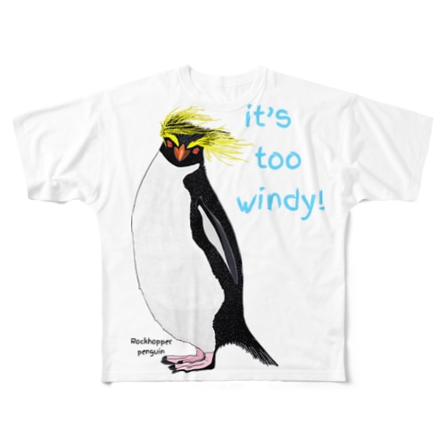 Rockhopper penguin　(イワトビペンギン) All-Over Print T-Shirt