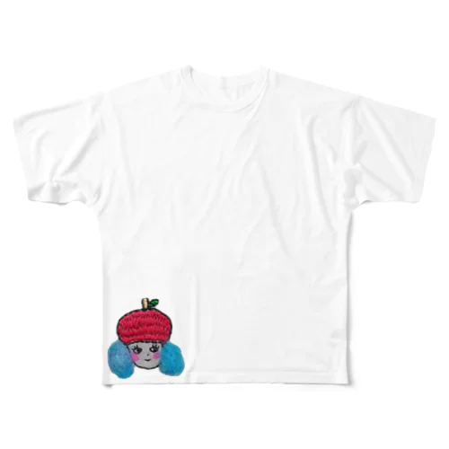 りんこちゃん リンゴ🍎 フルグラフィックTシャツ