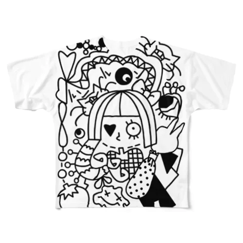 みッくス〜不思議シリーズ〜モノクロ❷ All-Over Print T-Shirt