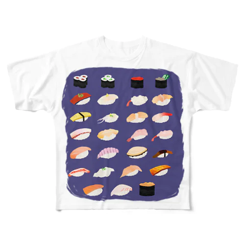 寿司一覧 フルグラフィックTシャツ