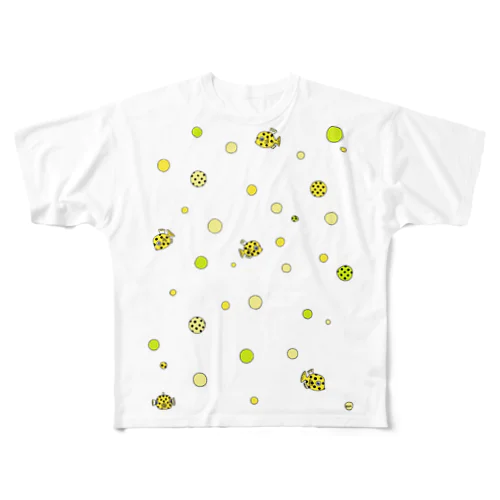 水玉模様のミナミハコフグ All-Over Print T-Shirt