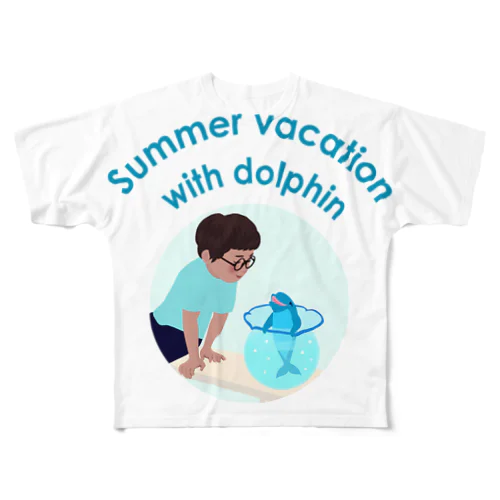 イルカといた夏休み(ロゴタイプ) フルグラフィックTシャツ