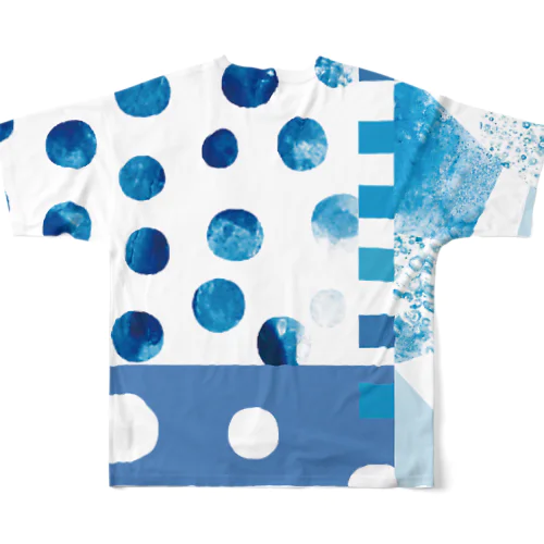 水玉に色々コラージュ All-Over Print T-Shirt