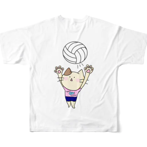 セッターな猫(パンツ付き) フルグラフィックTシャツ