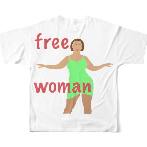 free woman フルグラフィックTシャツ