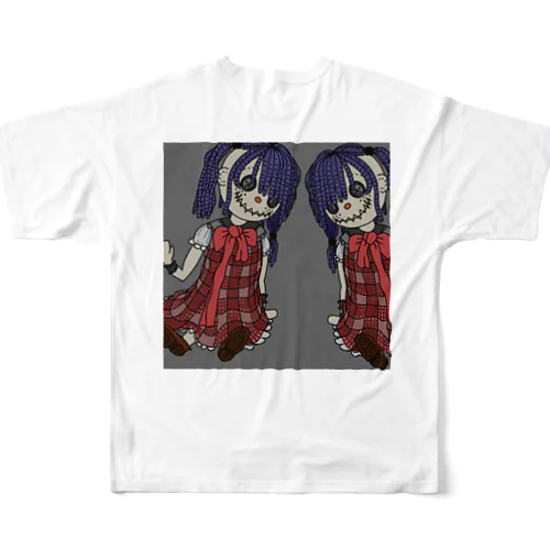 目玉ボタンちゃん6 フルグラフィックTシャツ