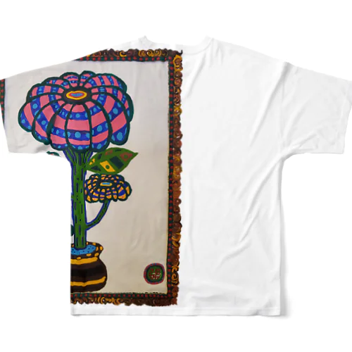 宇宙花とデカ太陽くん All-Over Print T-Shirt