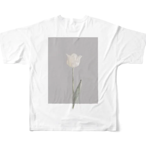 *antique white grayish Tulip フルグラフィックTシャツ