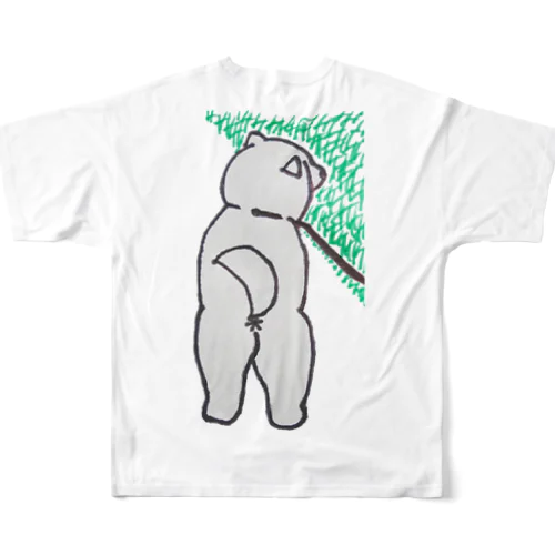 白い犬のおしり All-Over Print T-Shirt