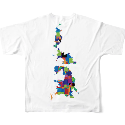 小笠原諸島-colorful All-Over Print T-Shirt