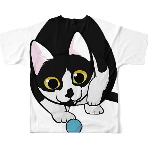 そこそこリアルねこ おもちゃを狙うにゃん01 All-Over Print T-Shirt