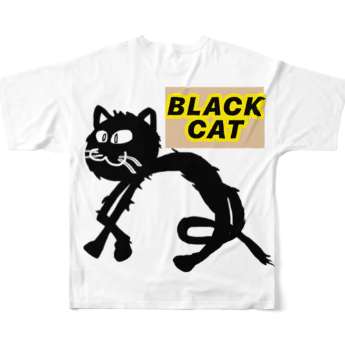  BLACK  CAT フルグラフィックTシャツ