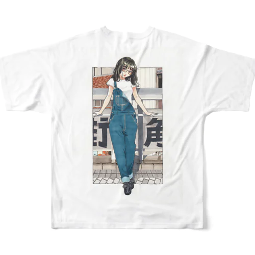 街角女子 フルグラフィックTシャツ