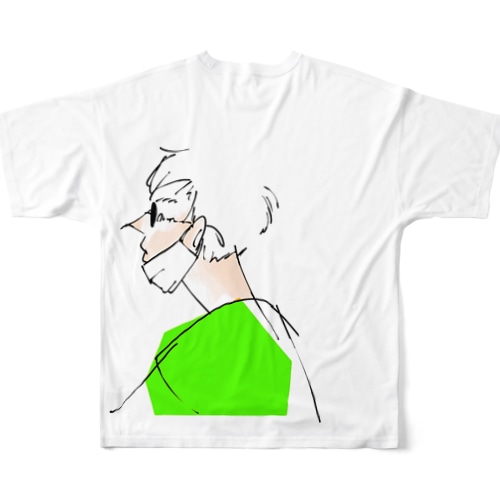 多角形男子　グリーン All-Over Print T-Shirt