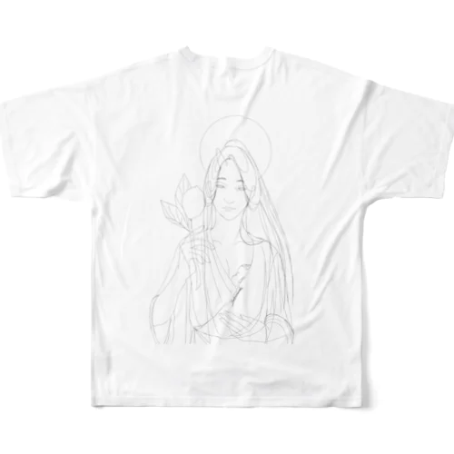 鬼子母神。線 フルグラフィックTシャツ