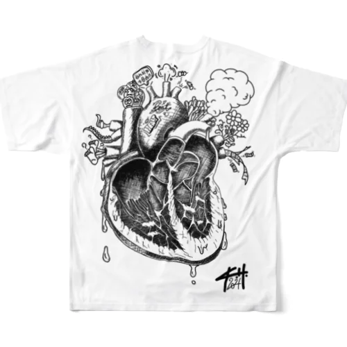 Heart フルグラフィックTシャツ