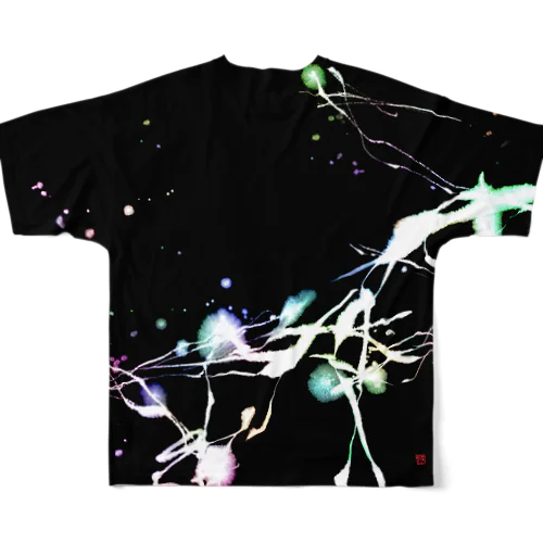 Black Abstract All-Over Print T-Shirt