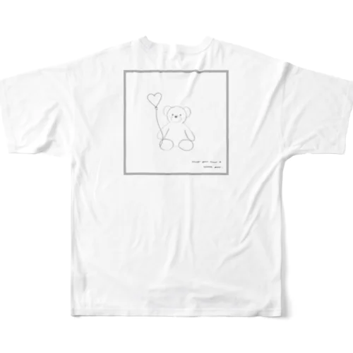 🧸くまと白い風船 🤍 フルグラフィックTシャツ