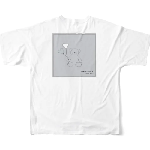 🧸 Bear and heart balloon.  フルグラフィックTシャツ