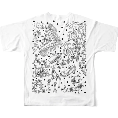 フラメンコ　ベラーノ　バイラール　ソリスト フルグラフィックTシャツ