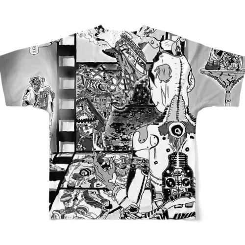 モノクロ CDジャケット All-Over Print T-Shirt