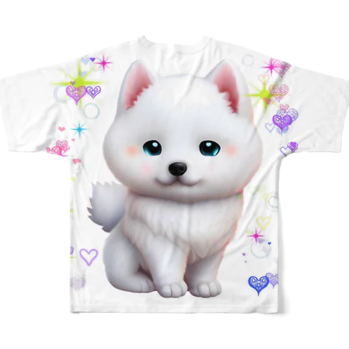 紀州犬のネネちゃん フルグラフィックTシャツ