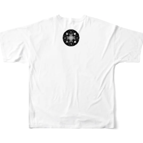 煩悩108黒髑髏 フルグラフィックTシャツ