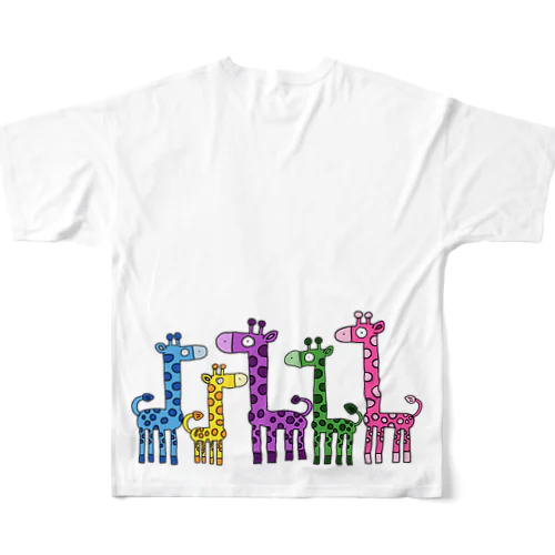 カラフルGIRAFFE All-Over Print T-Shirt