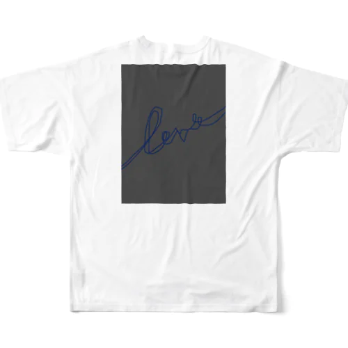 Charcoalgray ✖️ Blue Logoart フルグラフィックTシャツ