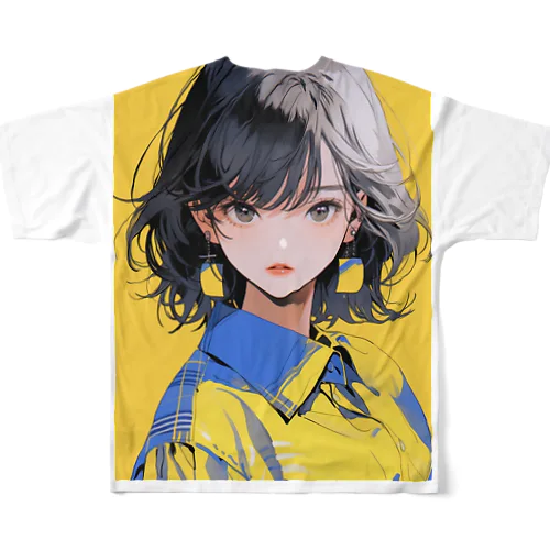 ワイシャツ女子 フルグラフィックTシャツ