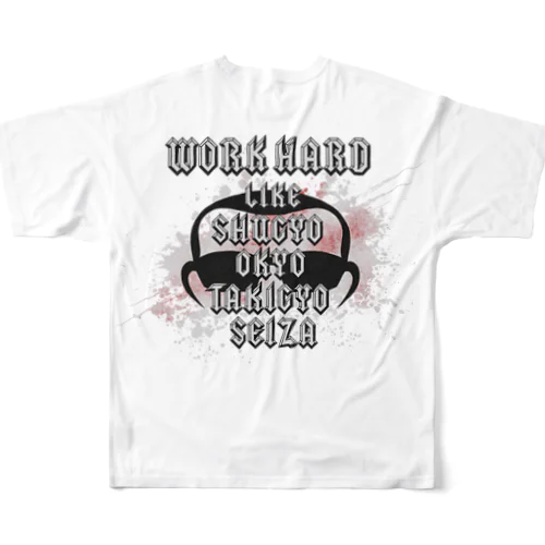 ワークハードぽくねんTシャツ All-Over Print T-Shirt