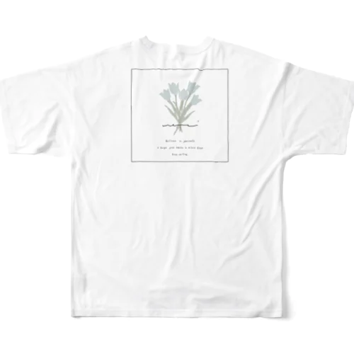 *ミルキーブルーチューリップの花束 All-Over Print T-Shirt