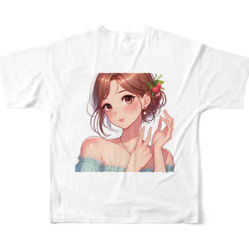 大人の女性 フルグラフィックTシャツ