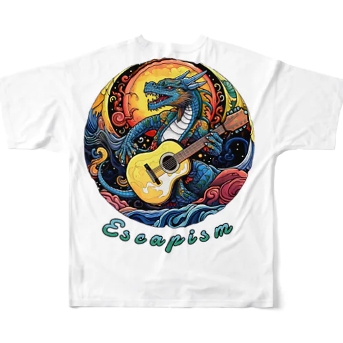 ギター&ブルードラゴン フルグラフィックTシャツ