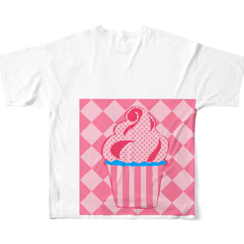 カップケーキ　ピンク味 All-Over Print T-Shirt